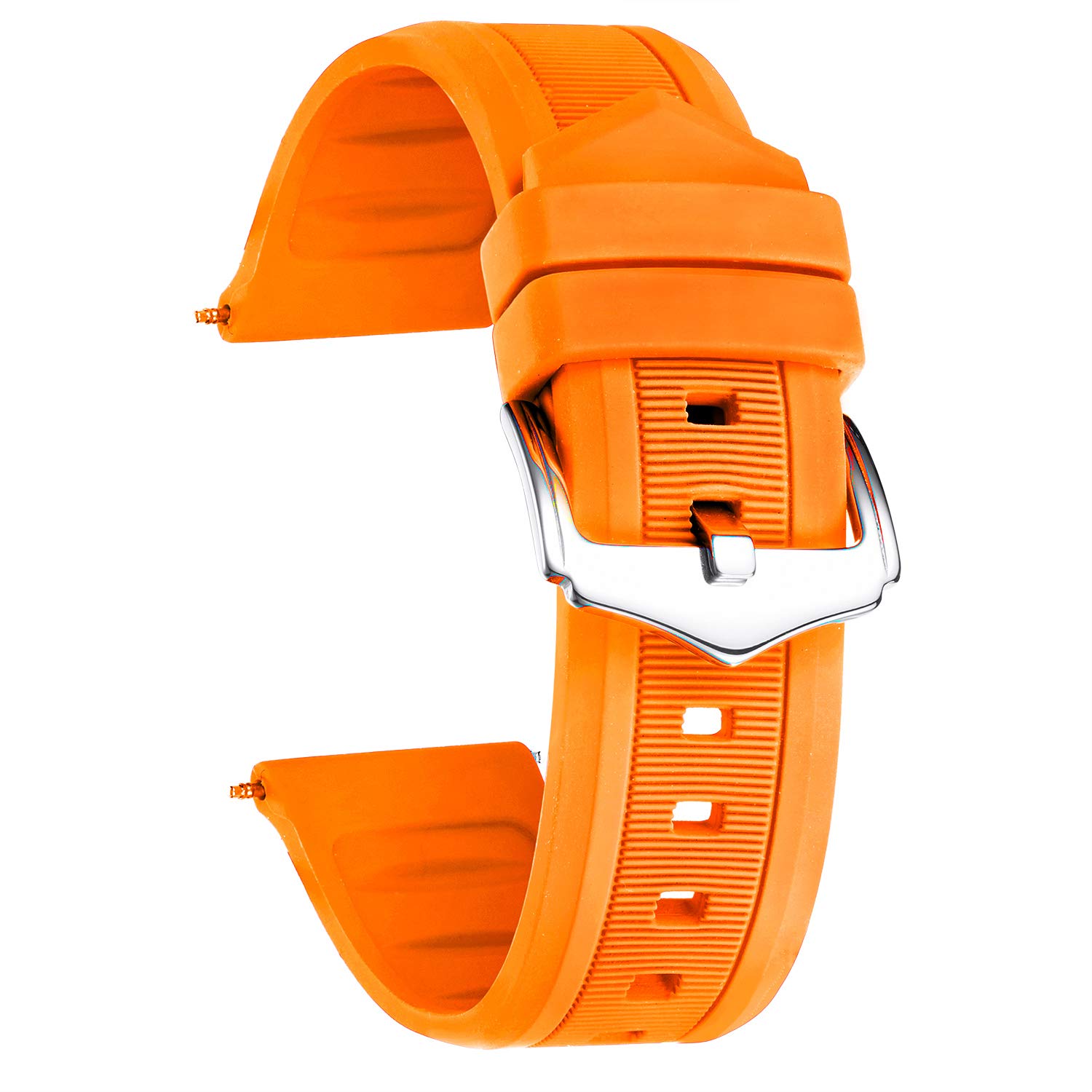 BINLUN Silicone Watch Bands 12mm-28mm Sizes Replacement Rubber Watch Straps for Men Women 7 Color (White/Red/Black/Blue/Orange/Grey/Green)