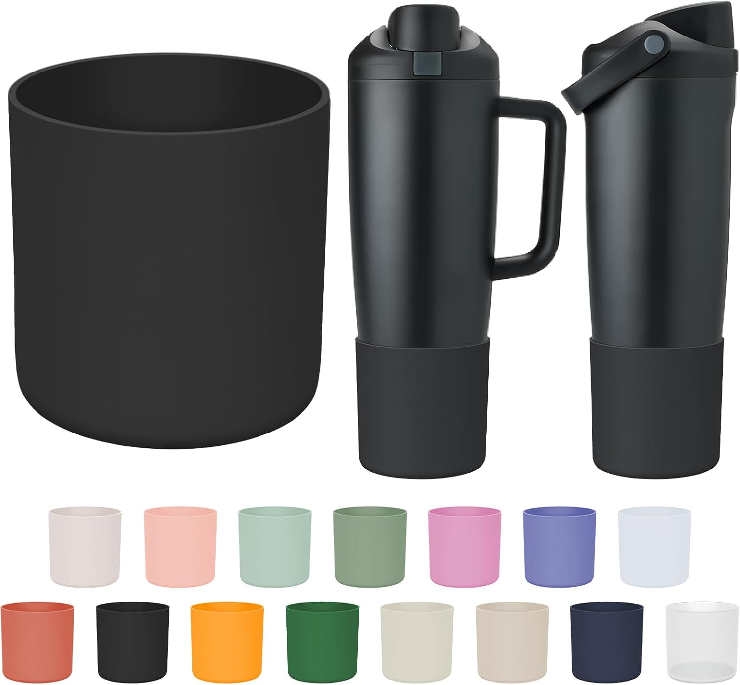 Silicone Higher Boot Compatible with Owala 30oz & 40oz FreeSip Sway Bottles & Tumblers, Large Protection Anti-slip Bottom Cover Sleeve for Freesip Sway Tumbler and Bottle