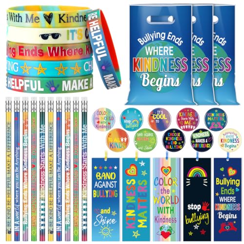 50 Sets/ 250 Pcs Be Kind Bullying Prevention Items Bulk, Anti Bullying Item