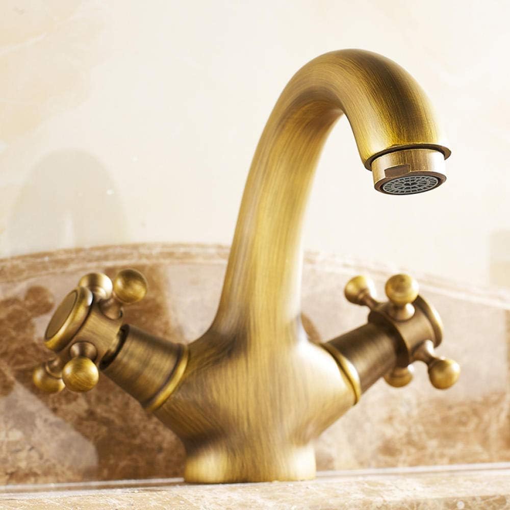Robinet tout cuivre mitigeur eau chaude et froide double commande rétro