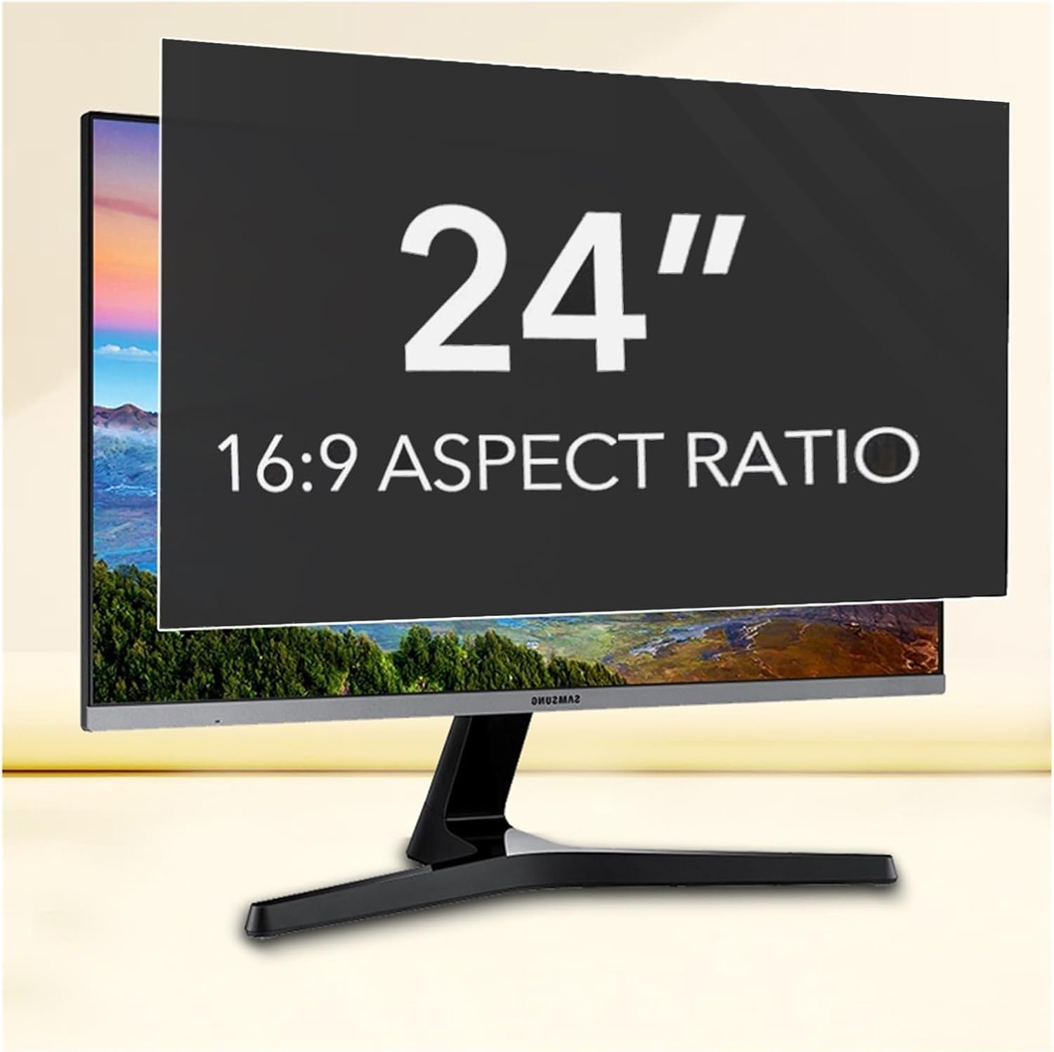 No Bubbles Screen Protector 24in Removable Privacy Filter Blue Light Filtering, Eye Protection Removable Anti-Scratch Privacy Shield Screen 24in(24inch/53.1x29.8cm)