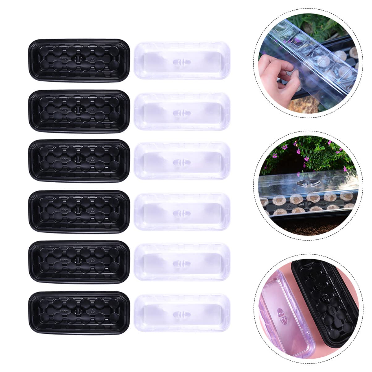 Toddmomy 12 Set Vassoi per Semina con Celle Contenitori per Germinazione Piante con Trasparente per Microgreens e per Giardinaggio e Coltivazione Lattuga