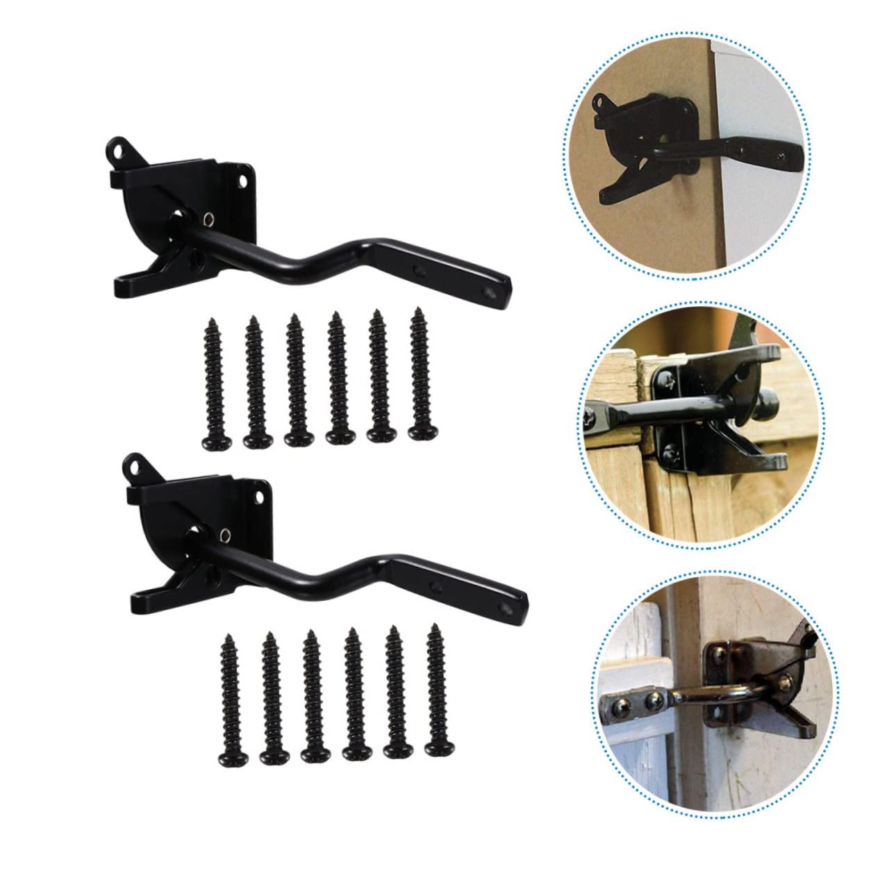 Serrature for porte, 2 set Perno Spina in ferro Leva a gravità Chiusure for cancelli Blocco for gravità Box automatico Serratura for porta da giardino Cancello for piscina in metallo Leva Recinzione i