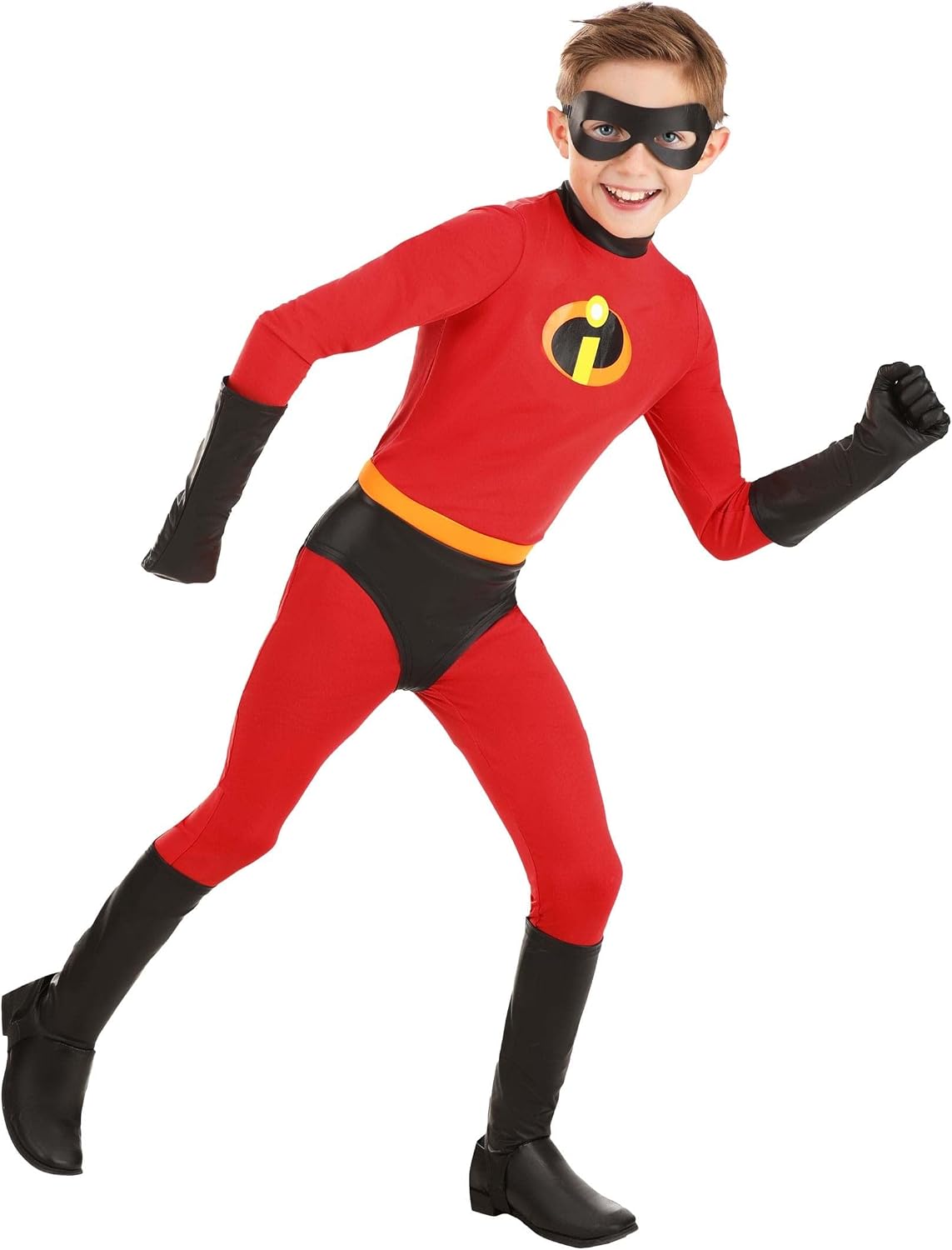 Disney Pixar The Incredibles Dash Costume for Boy's - Kids Incredibles Outfit Spandex Jumpsuit, Eye Mask & Gloves