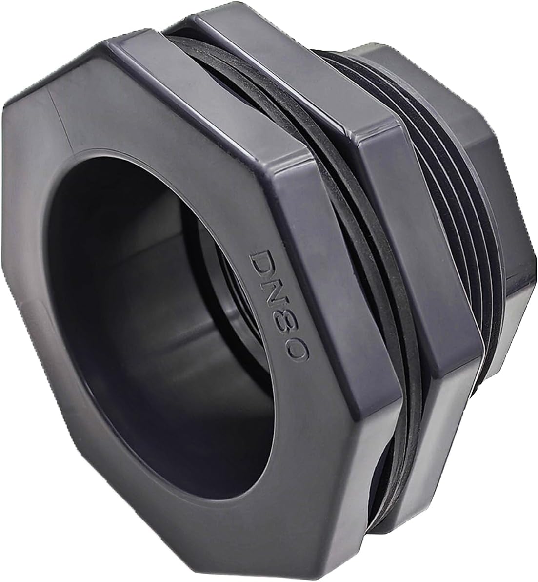3 Inch PVC Bulkhead Fitting Heavy-Duty Connector Plumbing Bulkhead Pipe for Water Tank, Rain Barrels, Aquariums, Pools