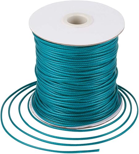 Vista 78 de Cheriswelry 90 yardas/rollo de 0.079 pulgadas, cordón encerado negro de poliéster coreano, joyería de cuentas, hilos para manualidades, cuerda