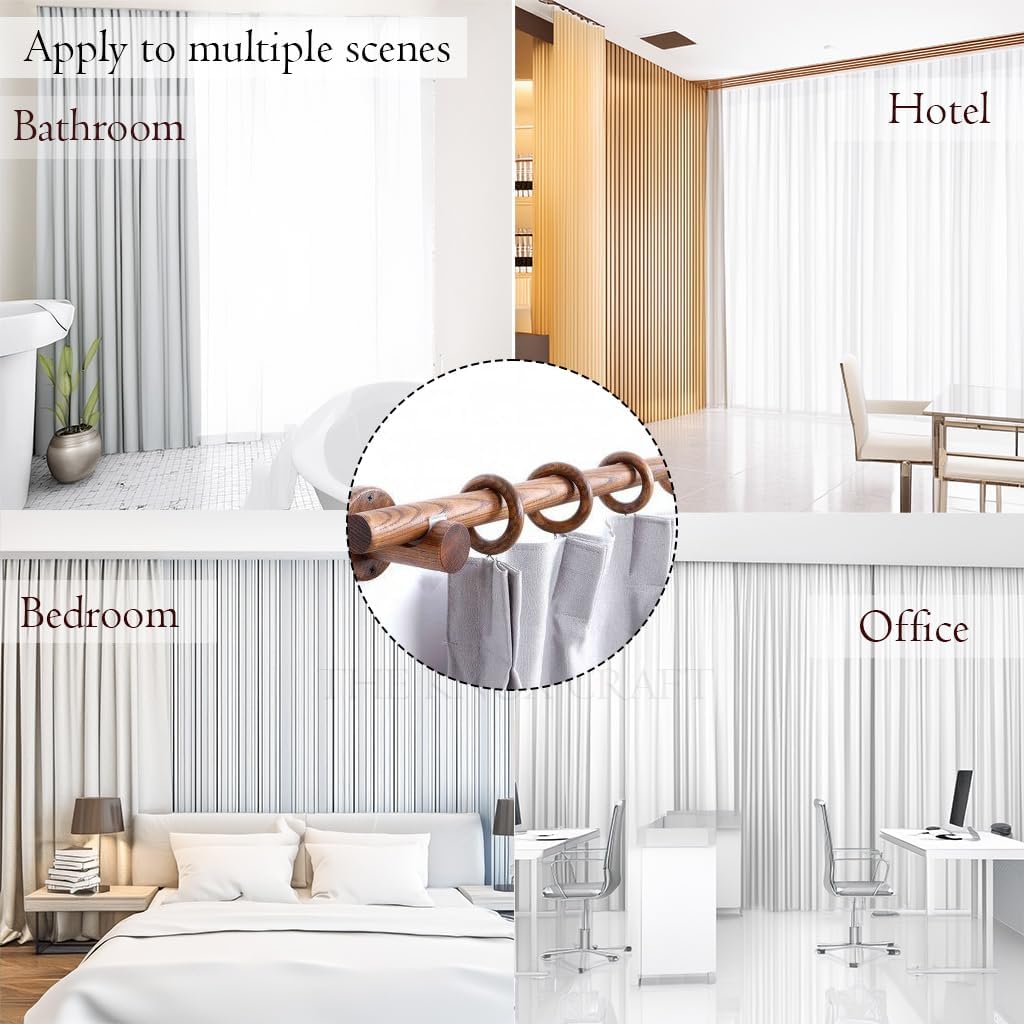 25 PCS Handmade Wooden Curtain Rod Rings with Buffed Glass Finish, Wood Drapery Rings, Drapes Sliding Rings, (Inner Dia 1.75 Inch and Outer Dia 2.5 Inch)