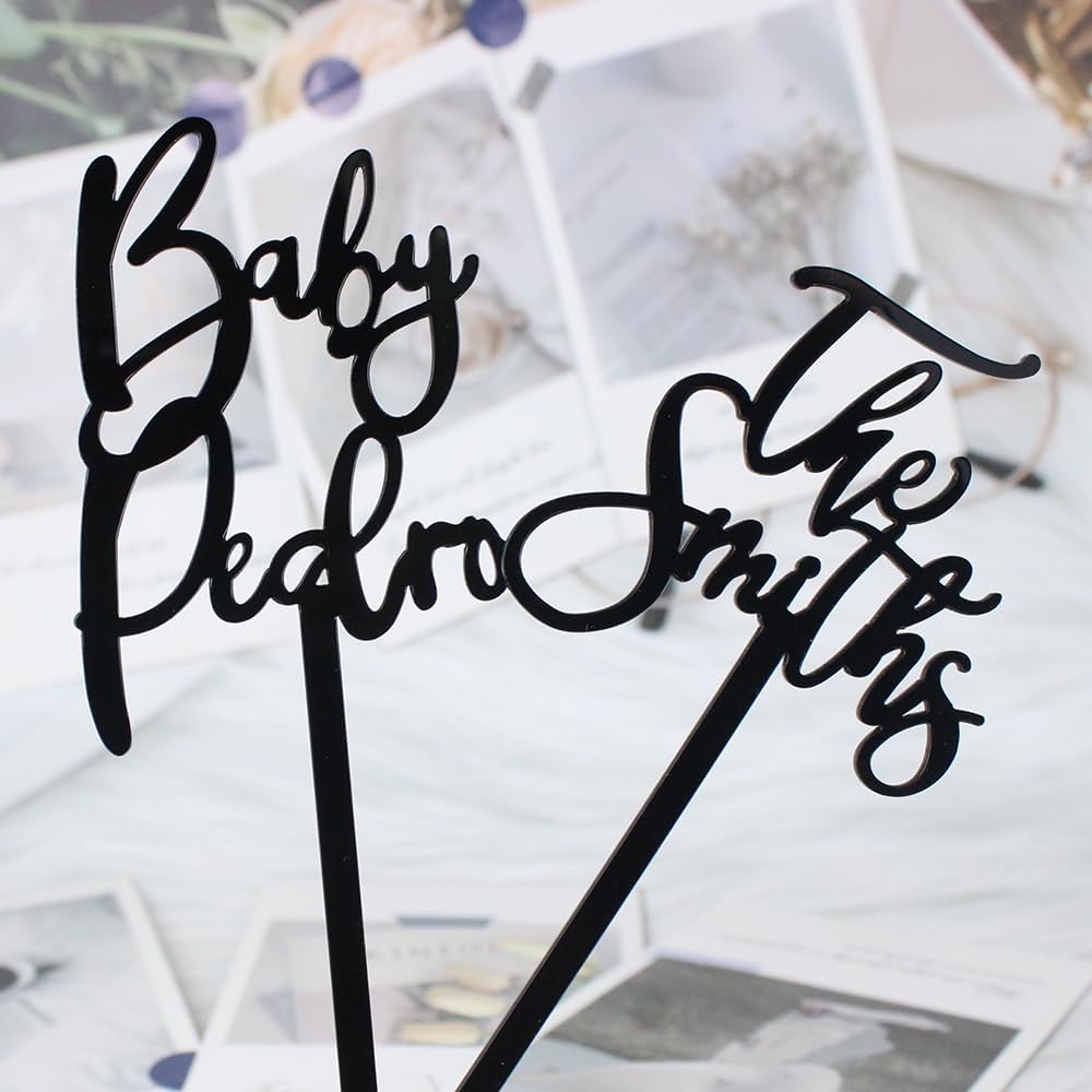YANGSION Personalized Wedding Laser Initial Drink Stir Stirrers, Letter Tags, Custom Acrylic Cocktail Swizzle Sticks, Bar Cocktail Tags Start From 50pcs