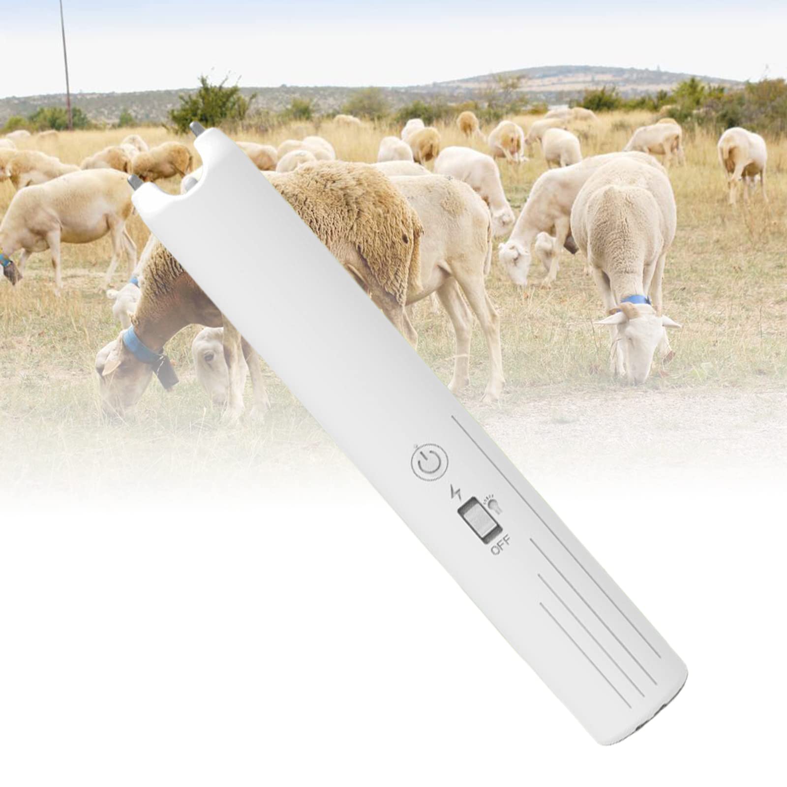 WOERD Palo De Seguridad para Ganado, Palo Eléctrico para Conducir Cerdos, Palo para Ganado Recargable para La Granja con Pila Y Cargador para Vaca Cerdo Cabras Y Más
