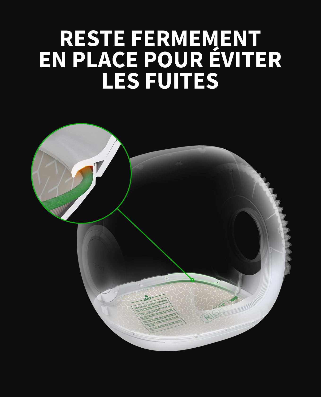 PETKIT Pura Max 2 Rembourrage Intérieur du Bac à Litière Autonettoyant, Imperméable à l’Eau, étanche, Anti-Rayures, Haute élasticité, Non Compatible avec Pura Max