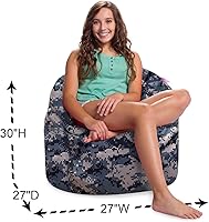 Vista 437 de Posh Creations Puf estructurado cómodo para jugar, leer y ver la televisión, Malibu Lounge, tela de lona para colorear, criaturas