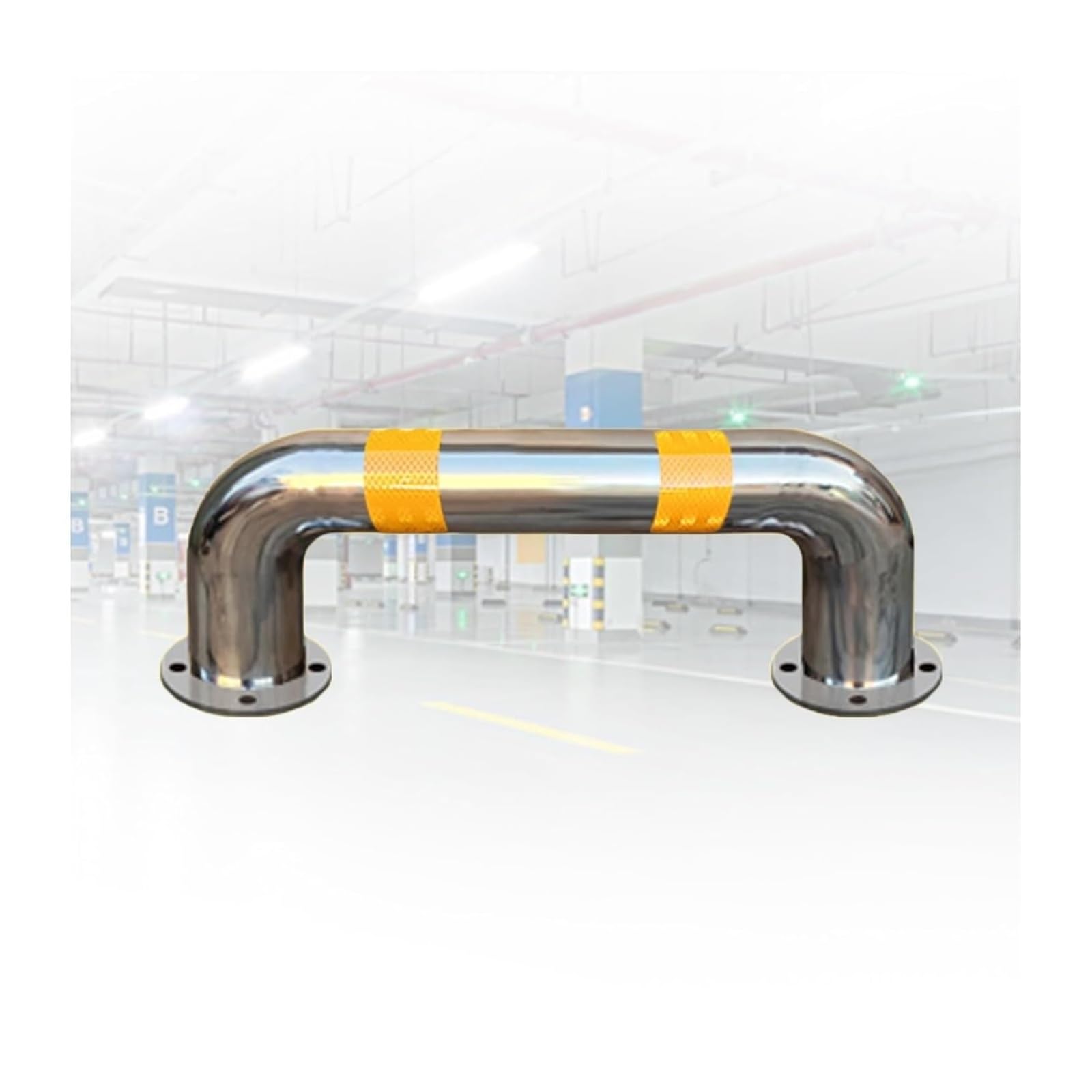 CWCQGH U Shape Security Bollards Car Park Blocker Traffic Warning Posts, For Driveway, Garage (50x30x6.3cm)