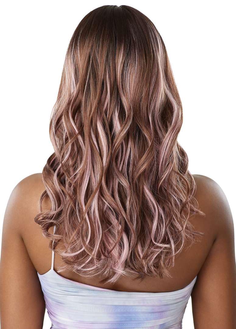 Outre Airtied 100% Fully Hand-Tied Wig - Human Hair Blend - Natural Wave 20" (CHOCOLATE SWIRL)