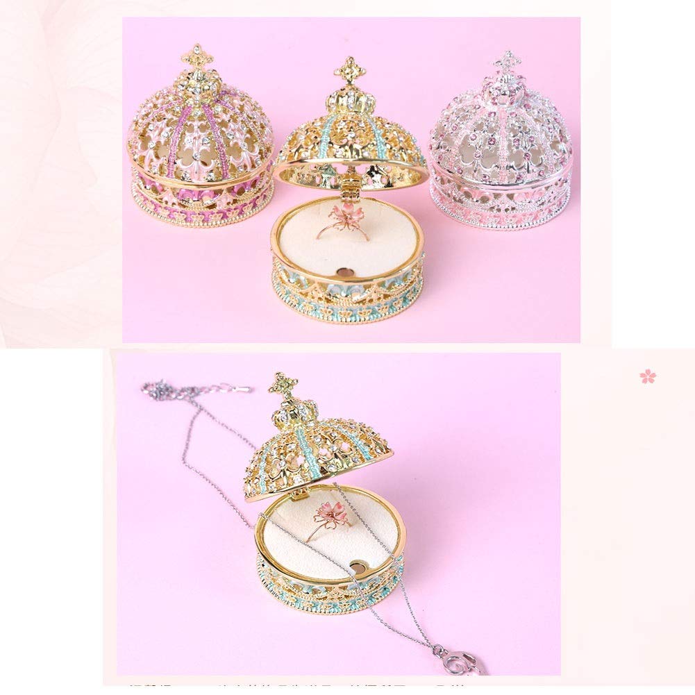 Caja de Almacenamiento de Joyas, Regalo para Mujeres, Caja de joyería de Corona para niñas, Estuche de Almacenamiento de exhibición de Anillos Manual, Organizador de Joyas para ani