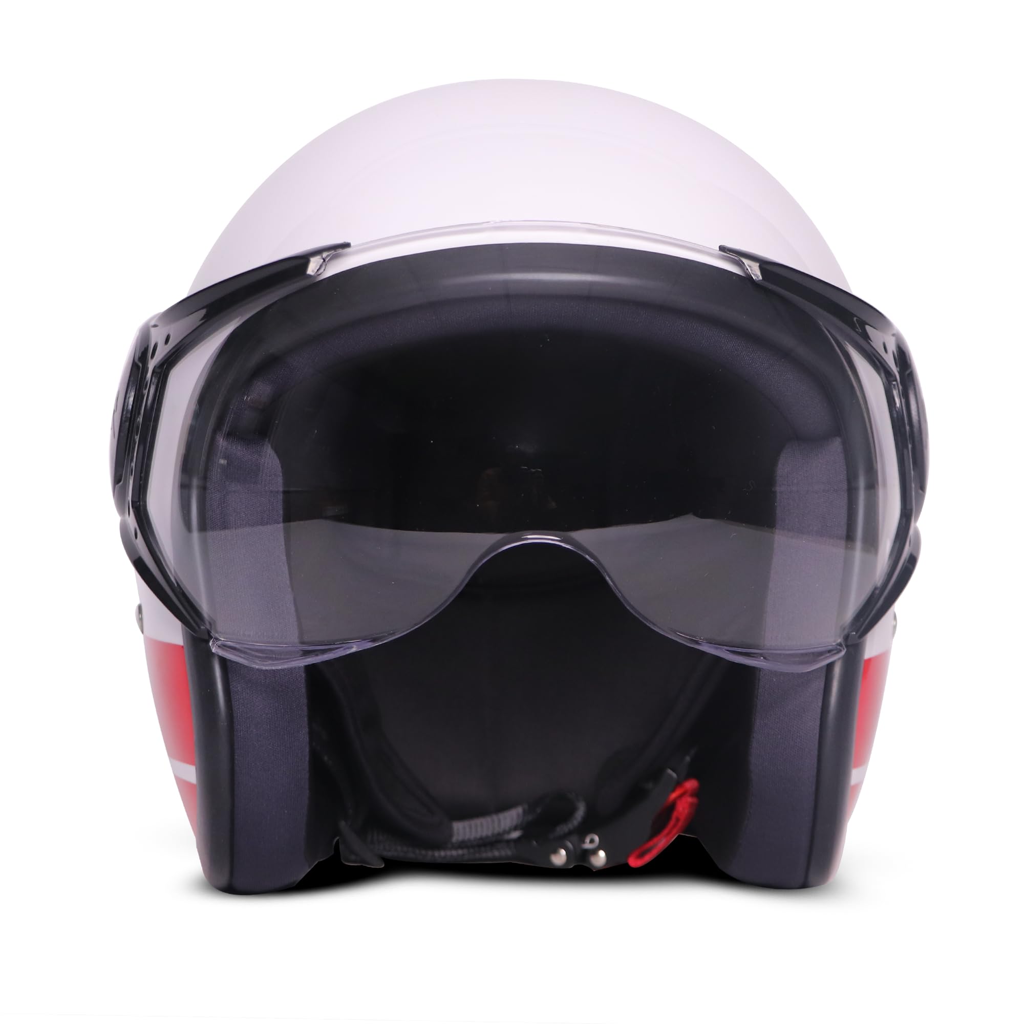 TVS Helmet Half Face Meteor White & Red Gloss - XL-image-9