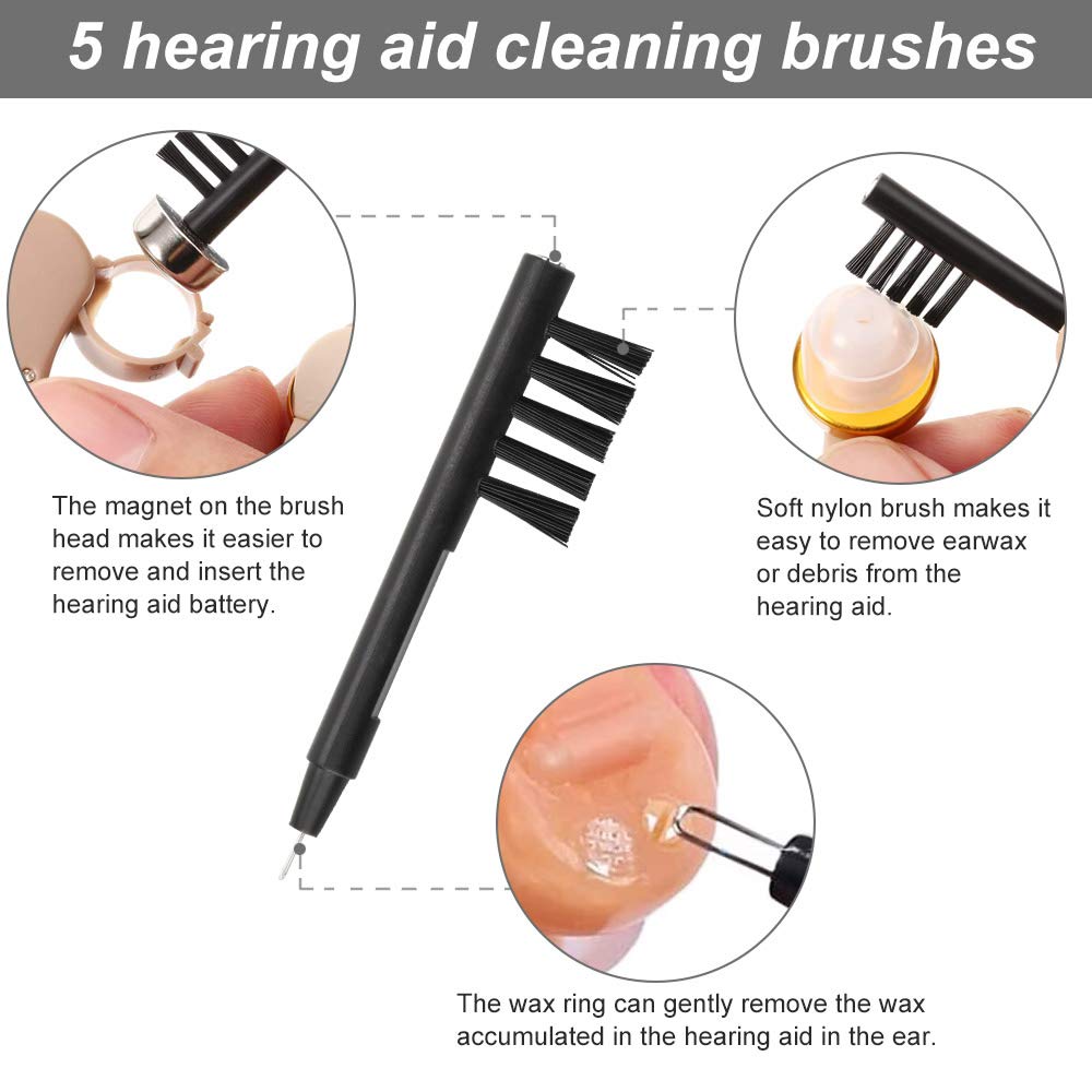 PERFETSELL 12 PCS Hearing Aid Cleaning Kits, Earpiece Earmold Vent Cleaner, Cleaning Brush with Wax Loop and Magnet - Image 4