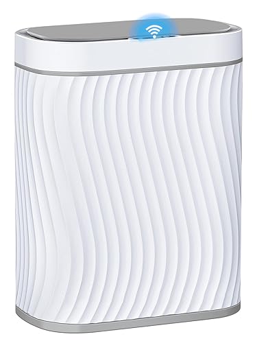 Miniatura 10 de steo spce Bote de basura pequeño con sensor de movimiento automático con tapa, 2.6 galones, color negro, delgado, sin contacto, contenedor de basura