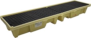 4 Drum in-Line Poly Spill Pallet 3000 with Drain, 66 Gallon Spill Capacity, 3000 lbs Load Capacity, 98
