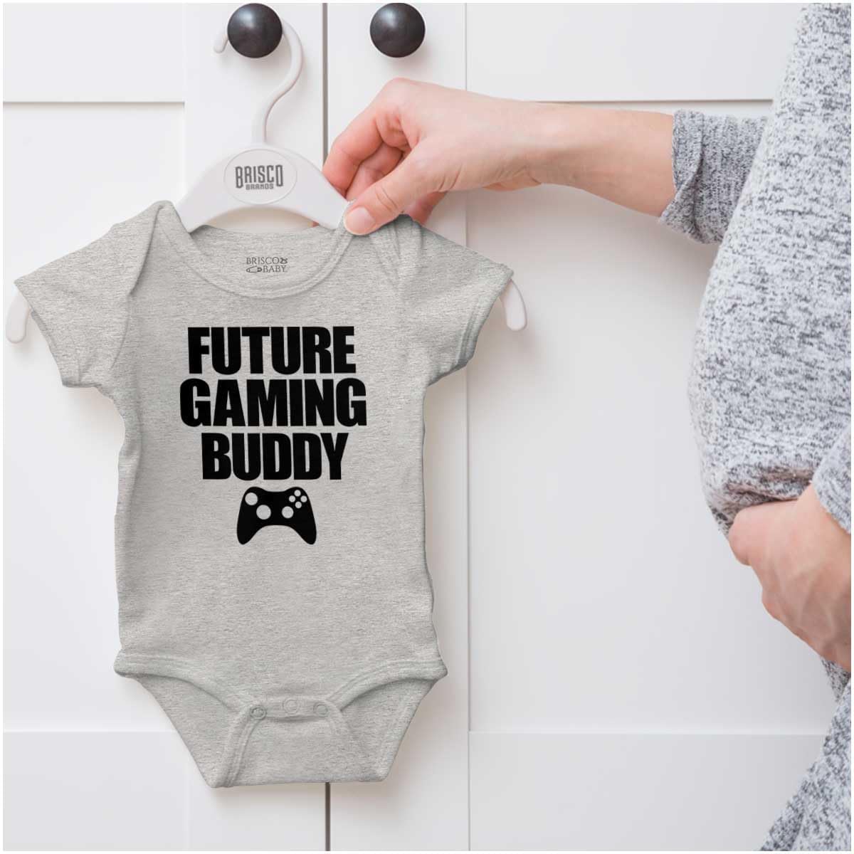 Brisco Brands Future Gaming Buddy Gamer Dad Joke Baby Romper Boys or Girls image 5