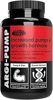 Gains in Bulk, Argi Pump, L-Arginine Nitric Oxide Booster with L-Citrulline and L-Ornithine, Nitric Oxide Supplements, 100 Vegetarian Capsules