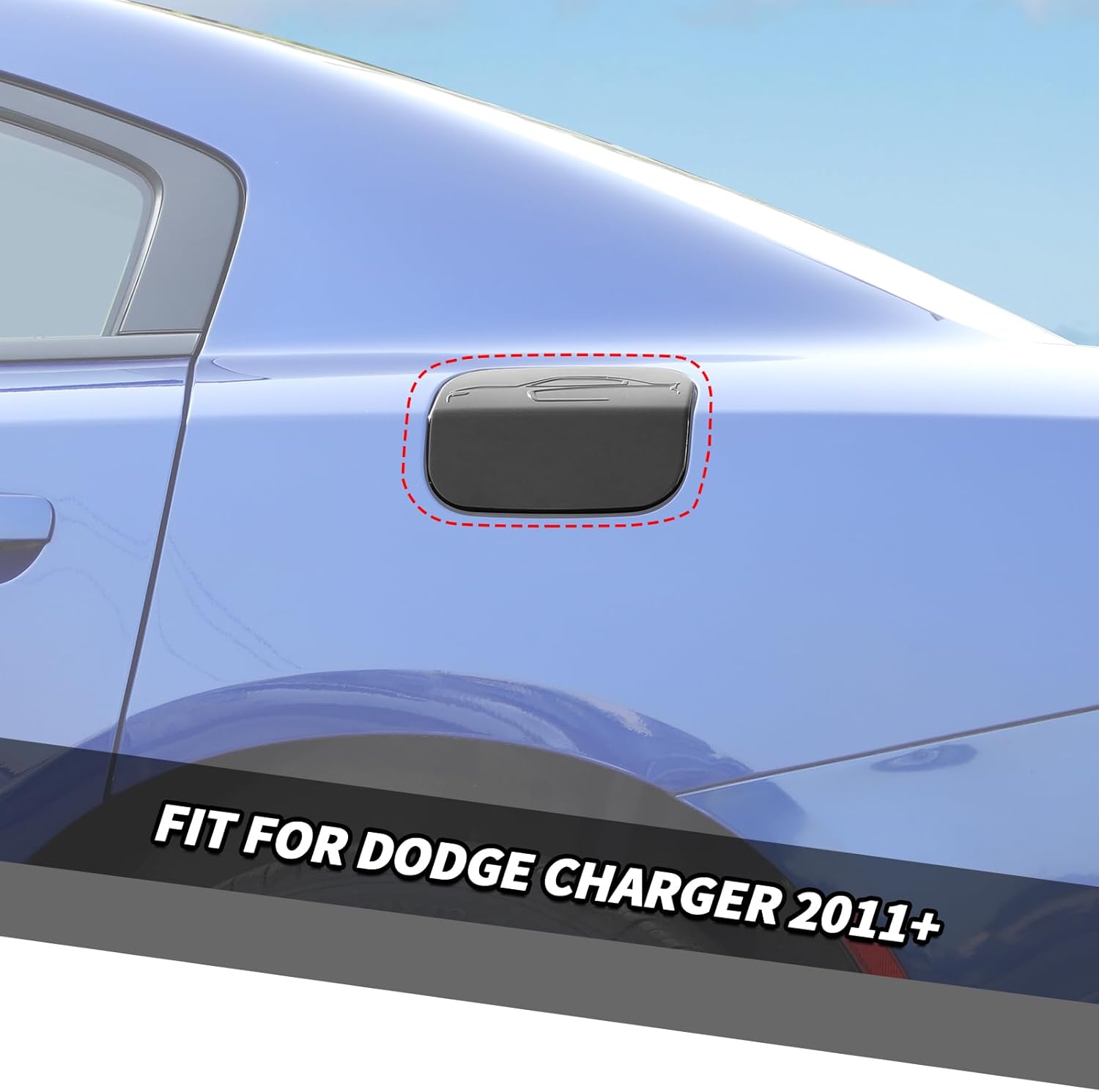 Fuel Door Gas Cap Cover Trim Fit for Dodge Charger 2011-2024 (Black)