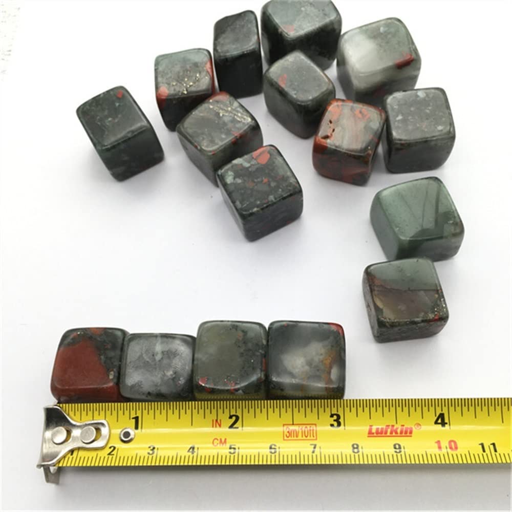Raumdekoration Natürliche Magie, natürlicher Edelstein, Kristallsteine, Blutstein, Würfel, Trommelstein als Geschenk (Color : 100g, Size : 200g)