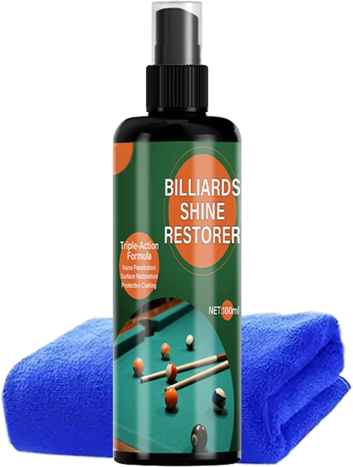 Billiard Ball Cleaner - 100ml Gentle Pool Table Cleaning Mist With Towel | Pool Ball Restorer Spray,for Youth Teens Wife Husband Son Daughter Family Friends