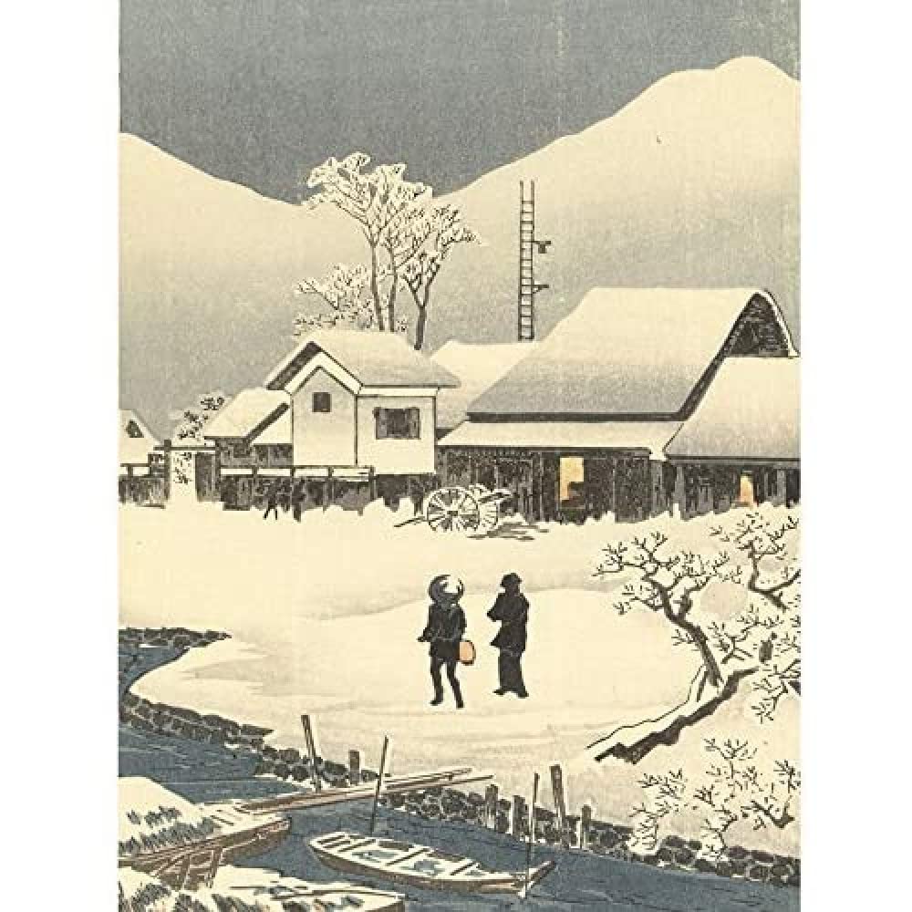 Takahashi Hiroaki Snowy Landscape Moon Japanese Unframed Wall Art Print Poster Home Decor Premium