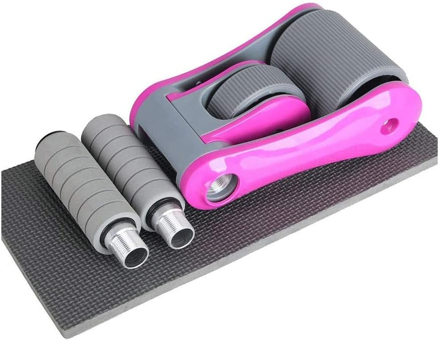 AB Wheel Roller Knee Pad Push Up Bars Handles Grips Adjustable, Home Gym Workout Exercise Equipment for Fitness Training