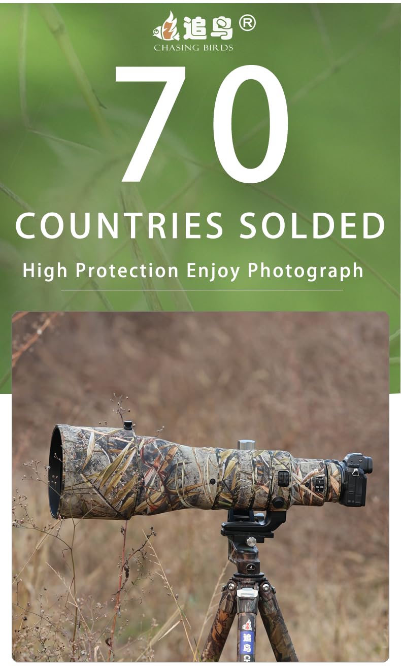 CHASING BIRDS Manteau de protection imperméable pour objectif de Nikon Z 400 mm f/2.8 TC VR S (camouflage pin, avec 2.0X TC)