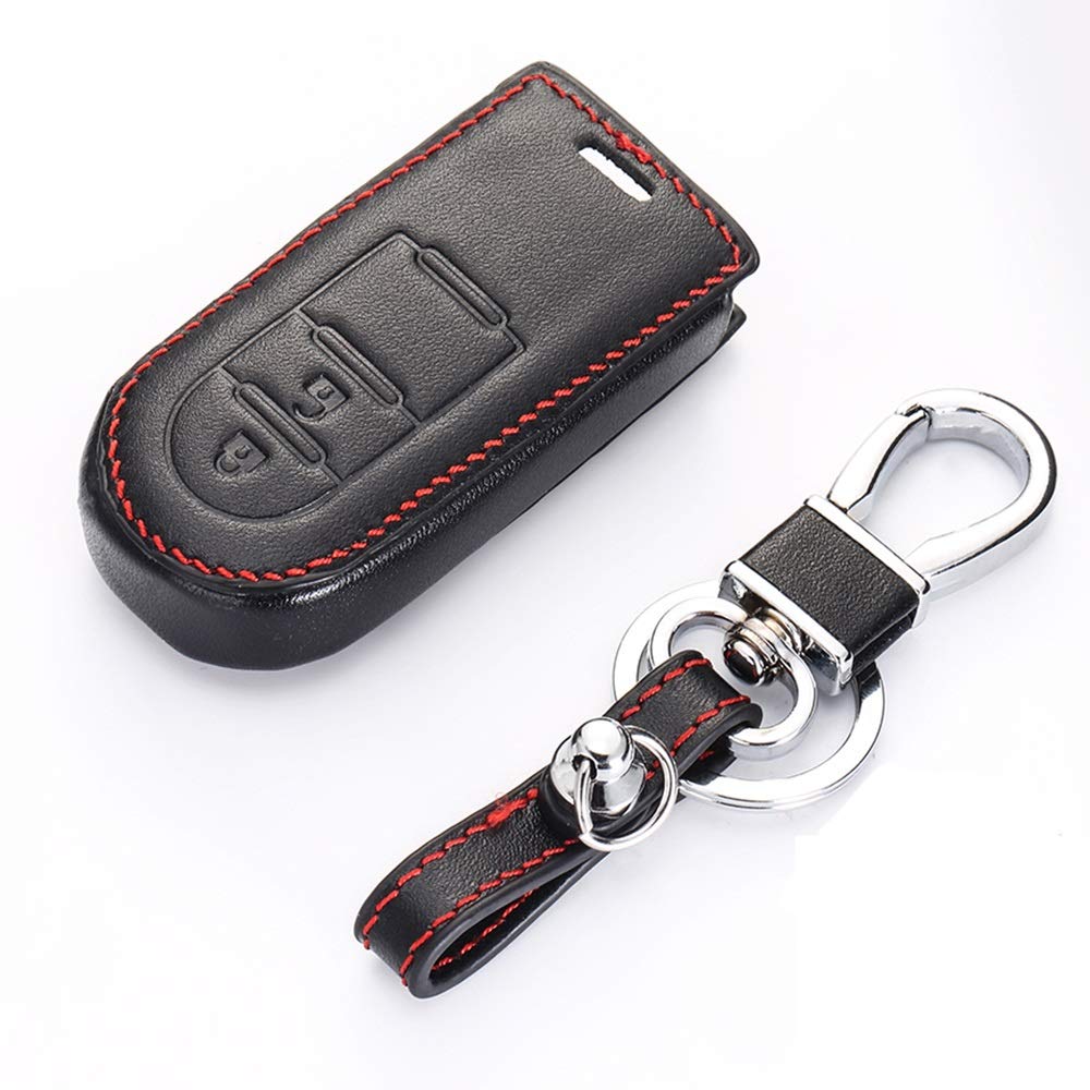 MOBFIDOFG Car Key Cover Top Layer Leather Car Key Cover for Toyota Rush  Daihatsu Tanto LA600S LA800S LA610S Perodua Smart Keys Case Buttons  Keychain