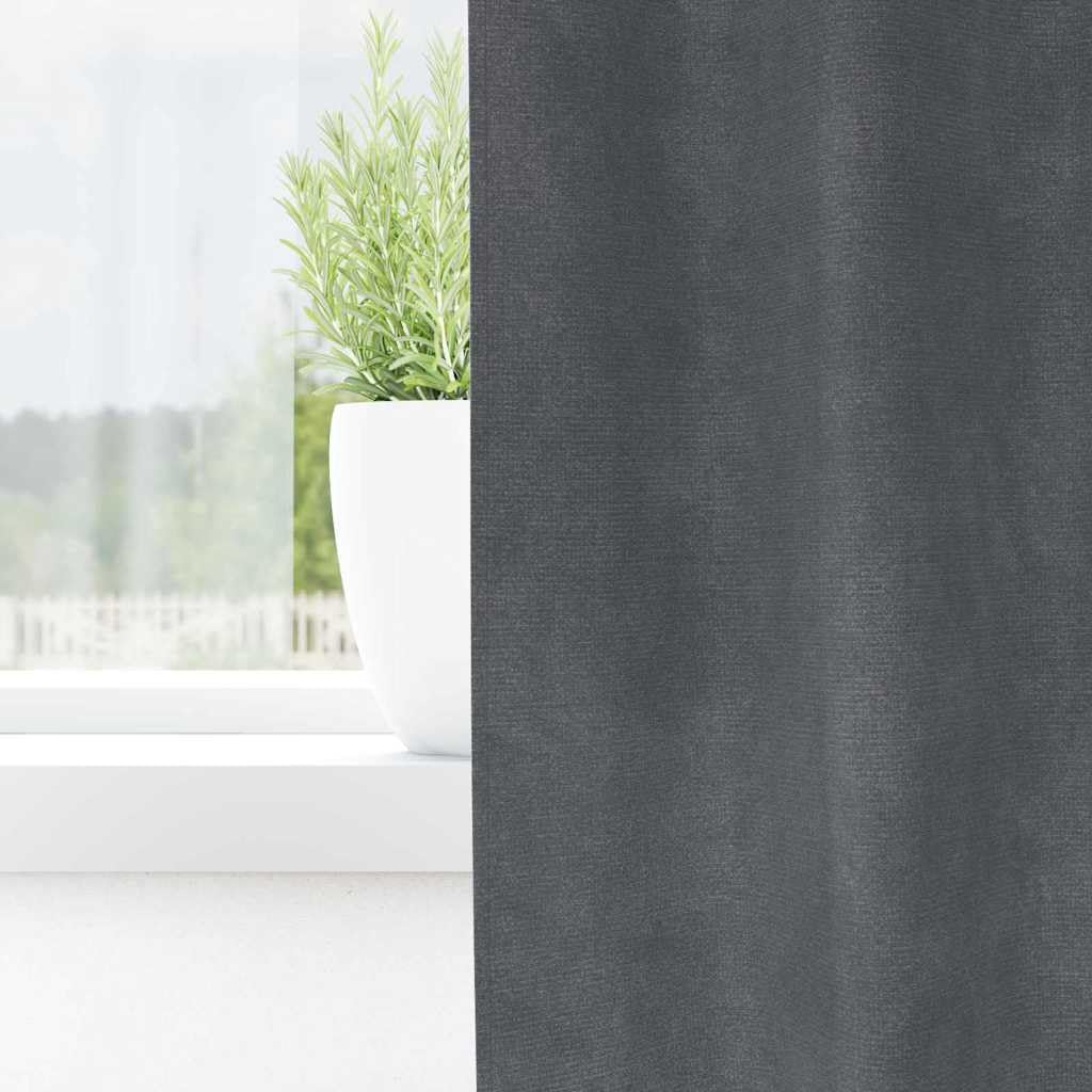 Verdunkelungsvorhänge 2er Set Hellgrau, 140 x 245 cm Samt, Vorhang Gardine Fensterdeko mit Stoffschlaufen für Schlafzimmer Wohnzimmer Sichtschutz Sonnenschutz Wärmeschutz innen