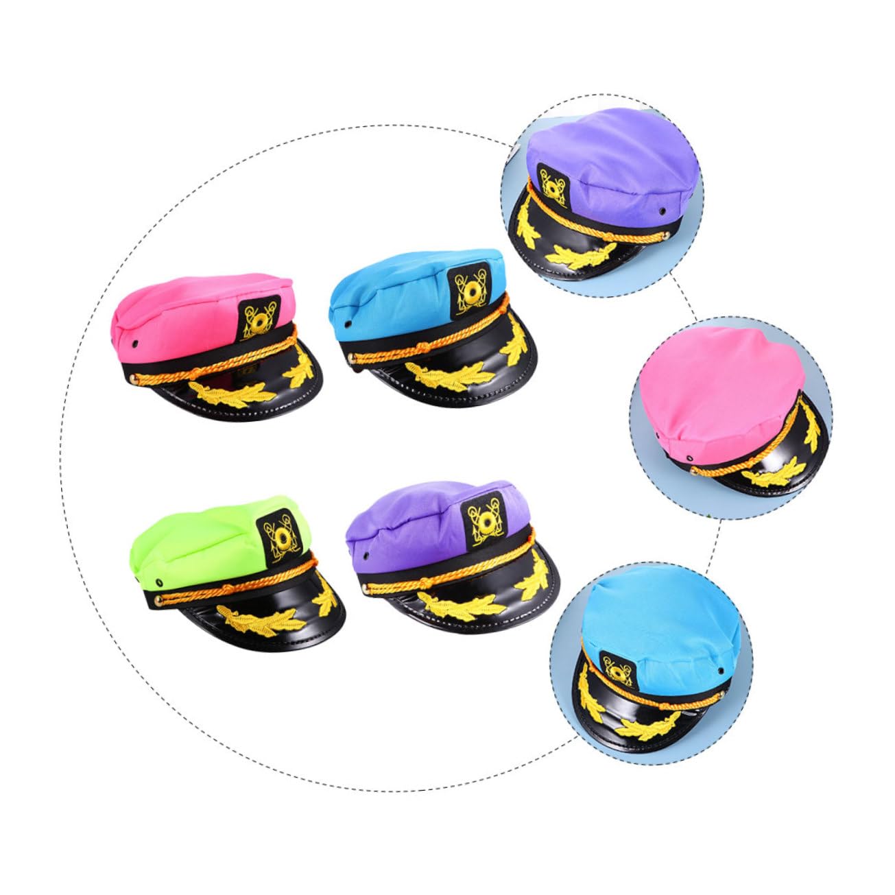 FOMIYES 4pezzi Cappello Da Marinaio Per Cosplay Accessorio Per Feste in Barca Vela Cappello Da Capitano Per Adulti Morbido e Leggero Copertura Completa Per Uomo e Donna
