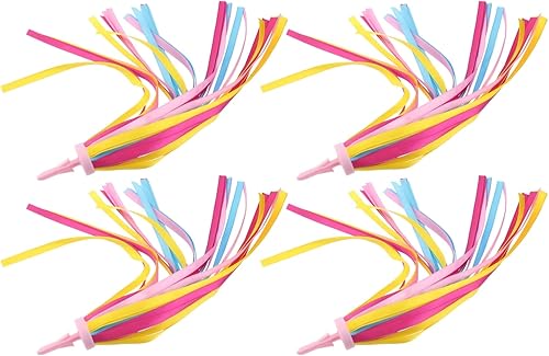 Miniatura 16 de 2 pares de serpentinas coloridas para manillar de bicicleta, serpentinas para manillar de scooter para niños, accesorios de transporte de borlas
