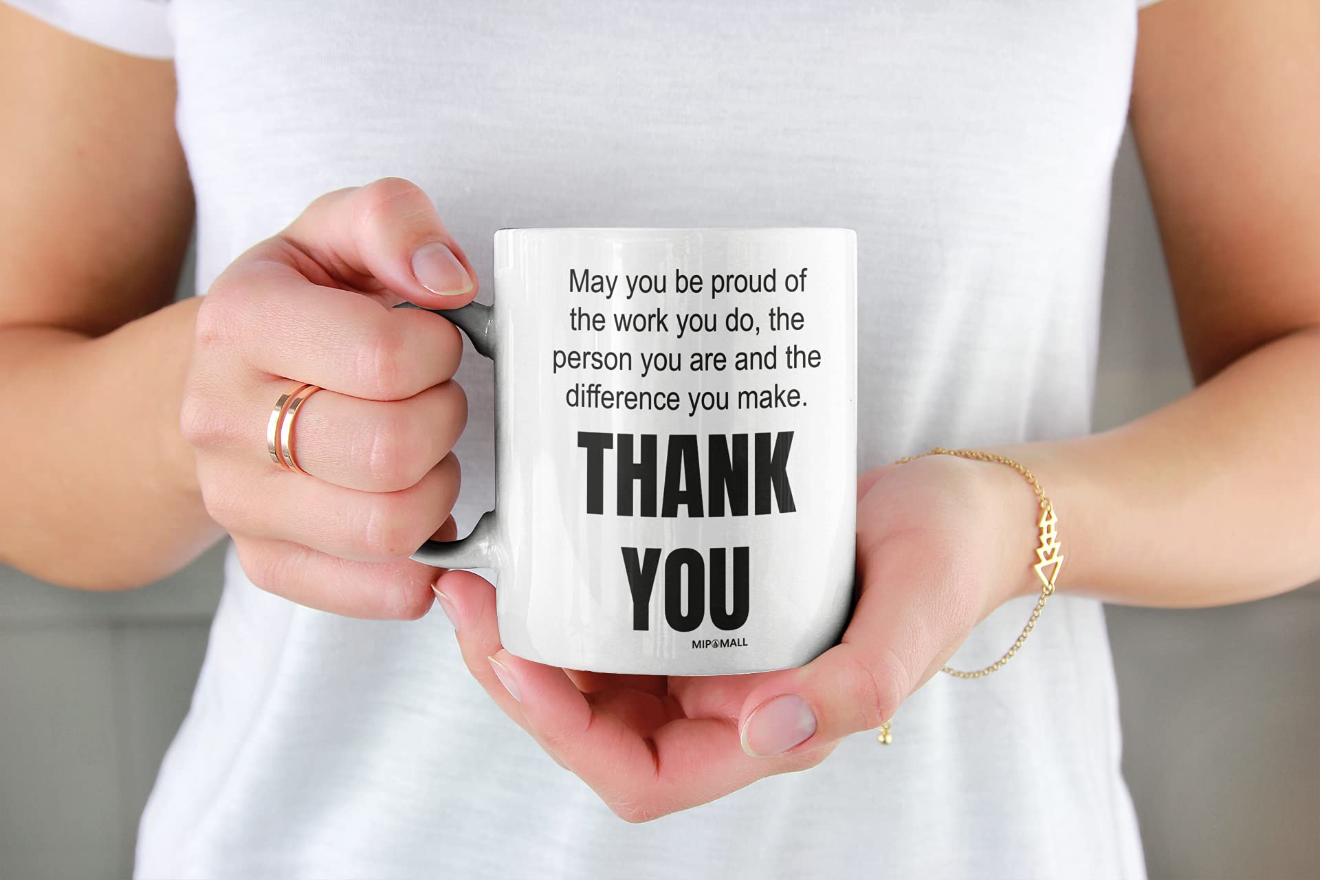 Coffret Cadeau Remerciement Femme - Tasse Isotherme 20 Oz + Sac + Porte-clés - Thème Arc-en-ciel