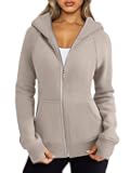 Womens Zip Up Hoodies Fleece Jackets Oversized Sweatshirts Fall Fashion Outfits Sweaters Winter Clothes