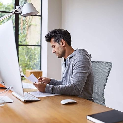 Miniatura 7 de Silla de escritorio de oficina, silla de trabajo de malla sin brazos, silla ergonómica para computadora, silla giratoria con respaldo medio con