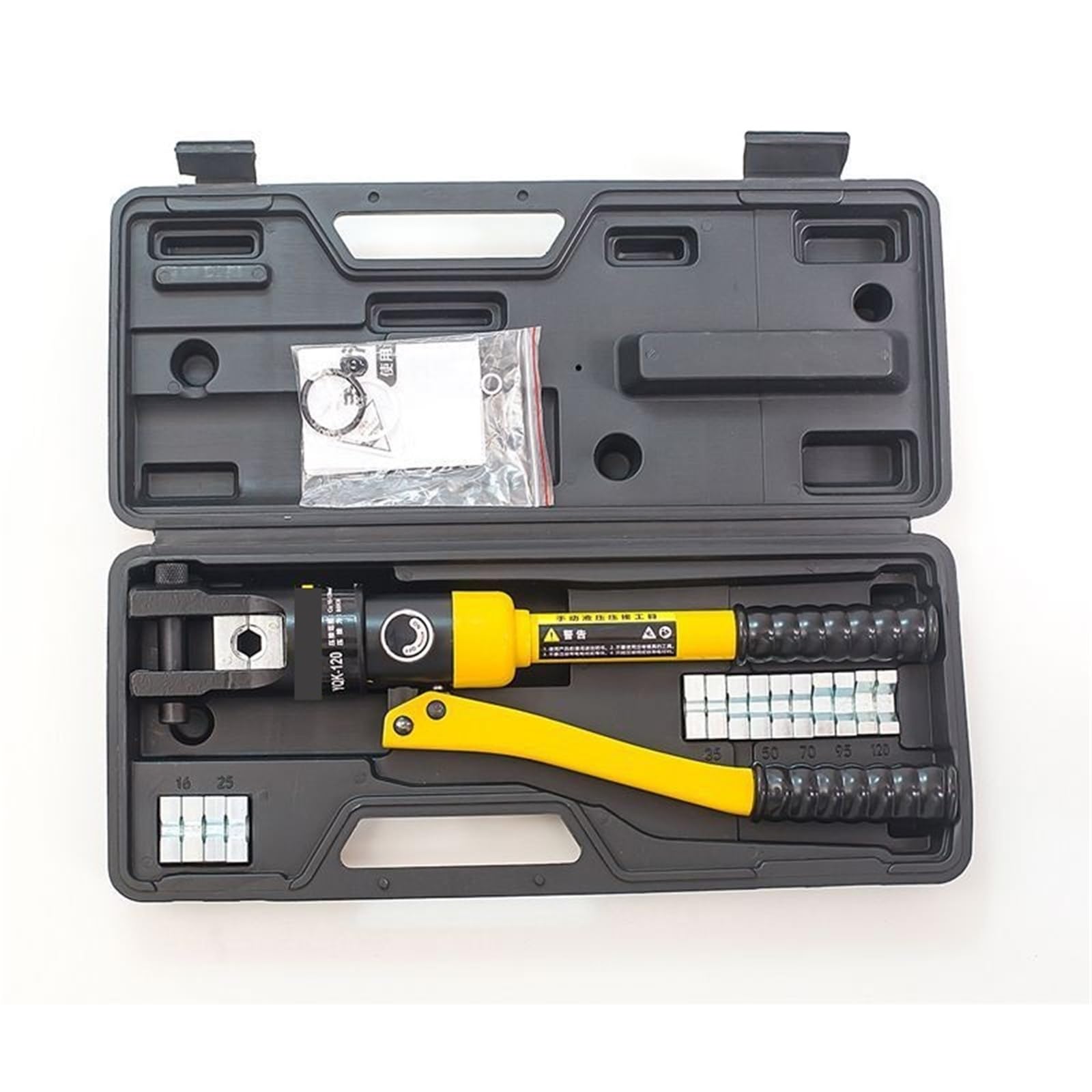 Bnvewr One Color Hydraulic Crimping Tool, Hydraulic Crimper 6 Ton Wire Battery Cable Lug Terminal Crimping Tool 8 Dies