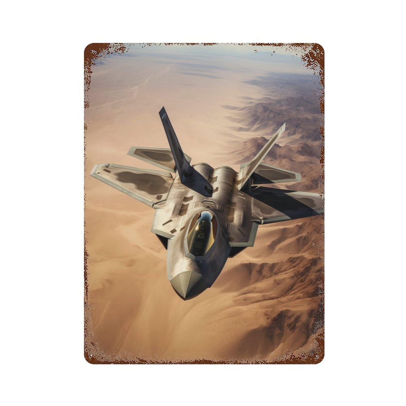 Fighter Jet 15.7"x11.8" Decorative Tin Sign, Classic Wall Plaque for Cafe, Home Bar And Lounge Decor