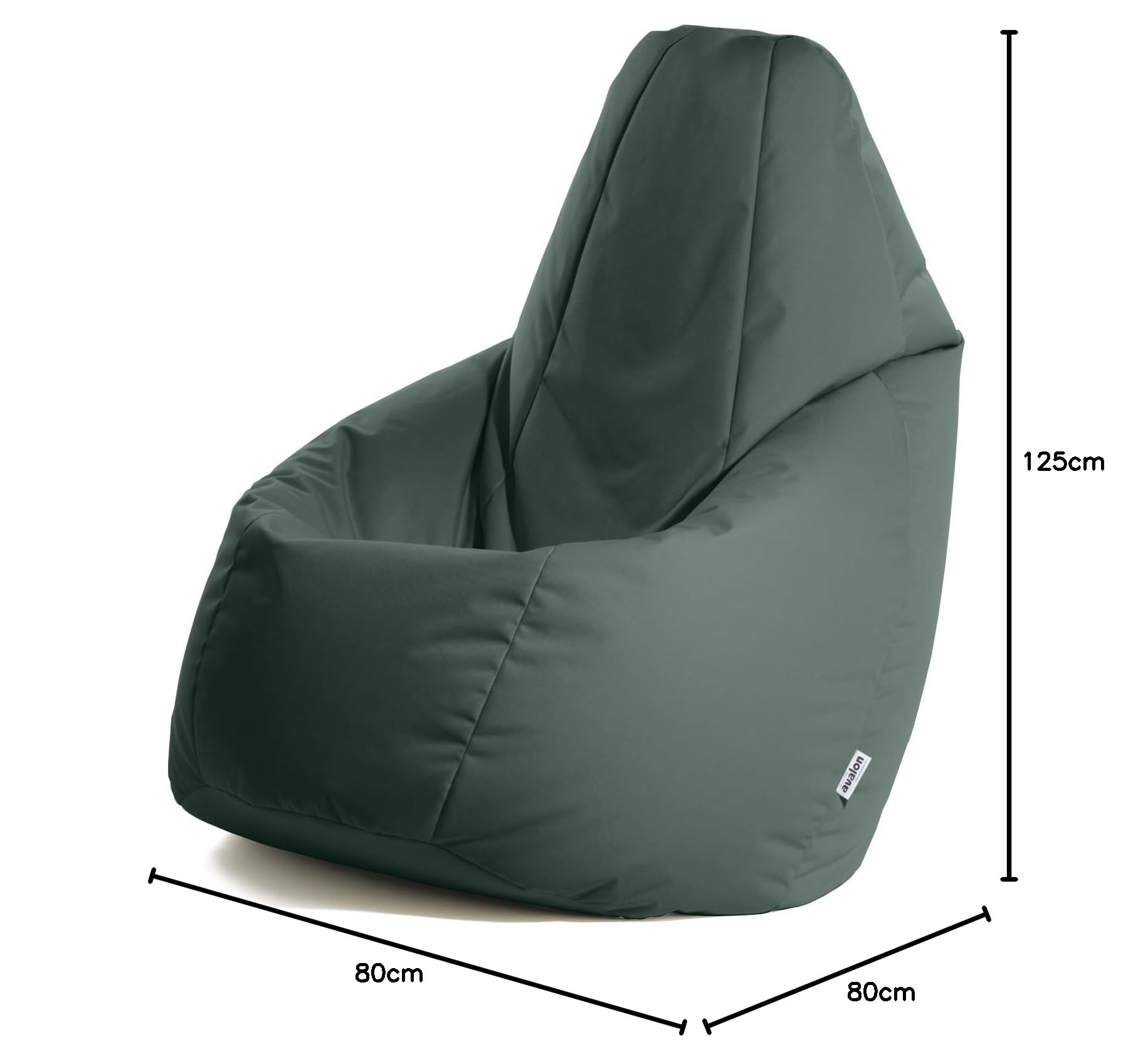 Avalon Jive Pouf rembourré en tissu technique indéchirable, taille S Vert foncé