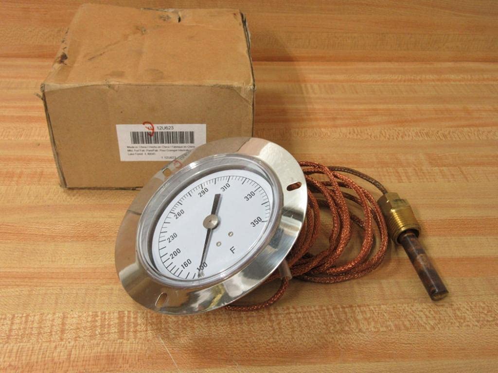 Analog Panel Mt Thermometer, 100 to 350F