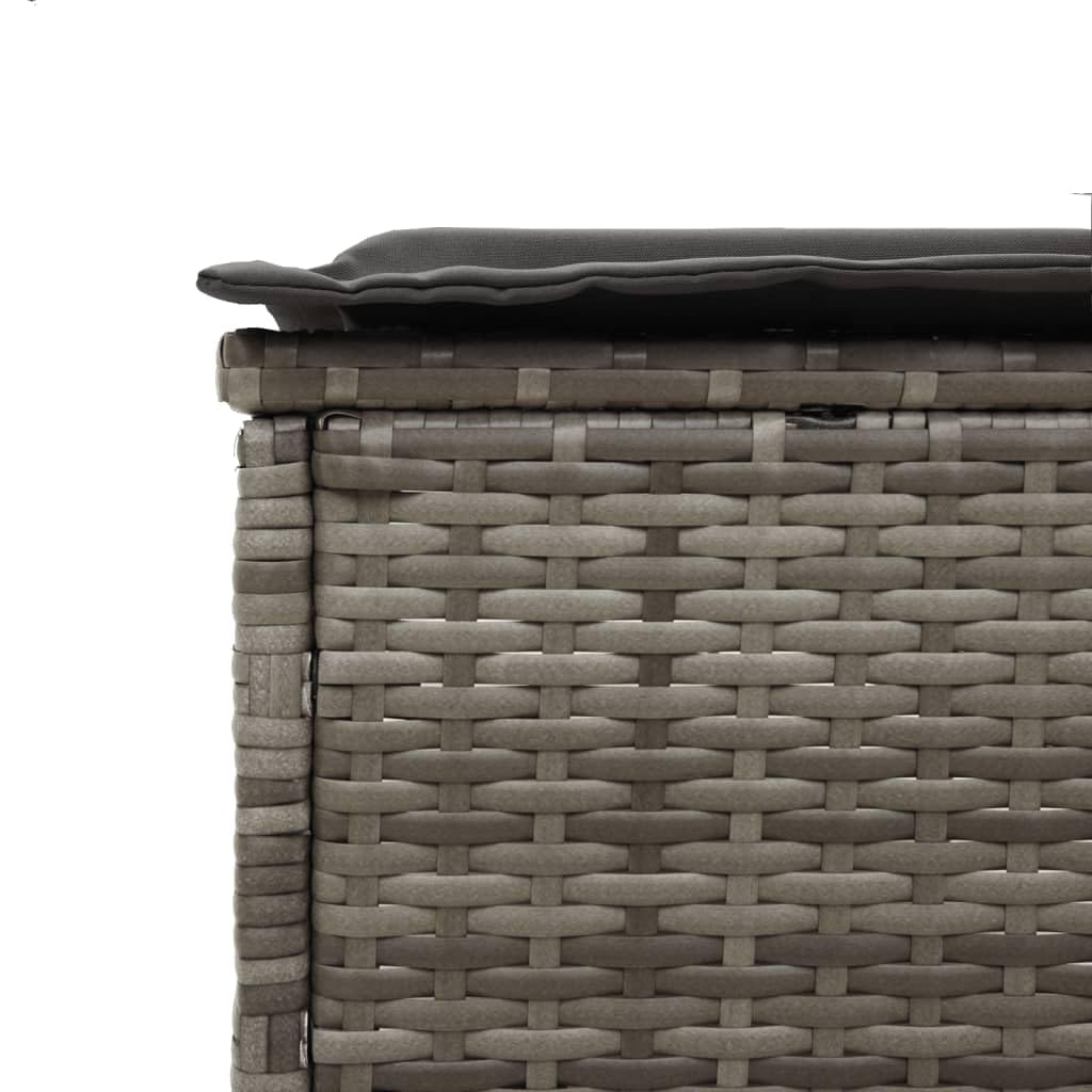 Tumbona de polirratán con cojín, color gris, 198 cm | Cómoda tumbona para el jardín o la terraza con respaldo ajustable en 5 posiciones y acolchado lavable.