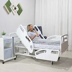 Cama Hospitalar Elétrica 5 Movimentos Com Ajuste de Altura Motorizada Com Colchão D33 Para Idosos Luxo Segurança e Conforto