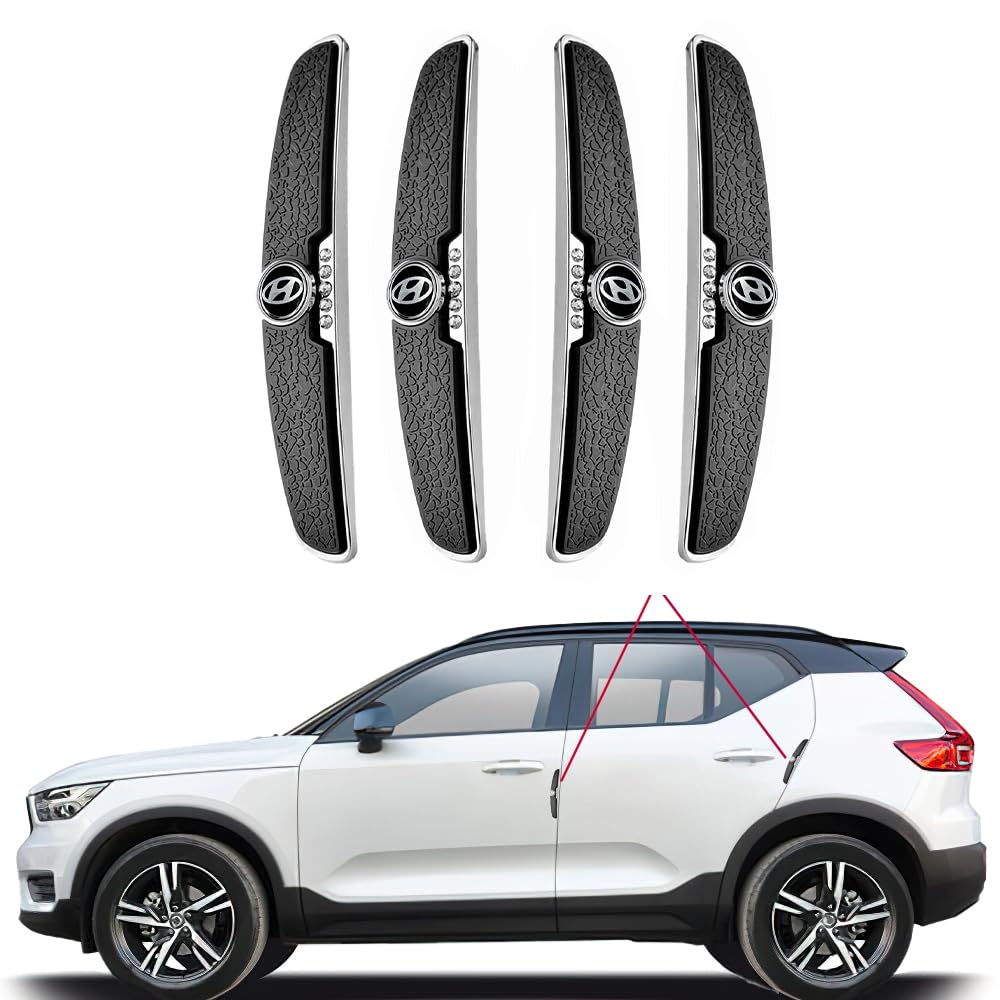 ZOTIMO 4 Pcs Modern Chrome Plated Car Door Edge Guards Bumper Collision