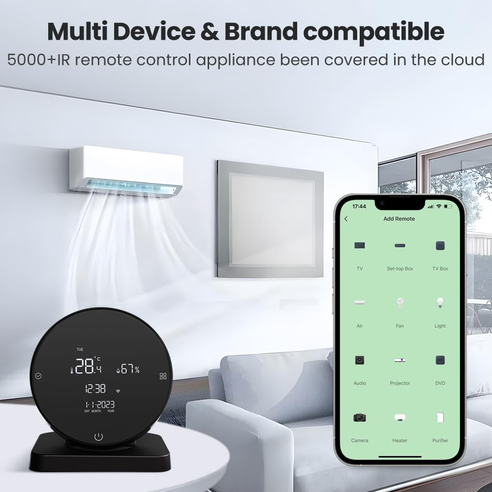 WiFi Digitale Temperatura Interna e Igrometro Display LCD Igrometro Universale Termometro Monitor per Serra Domestica Remoto con Sensore Timer Compatibile con Alexa e Google