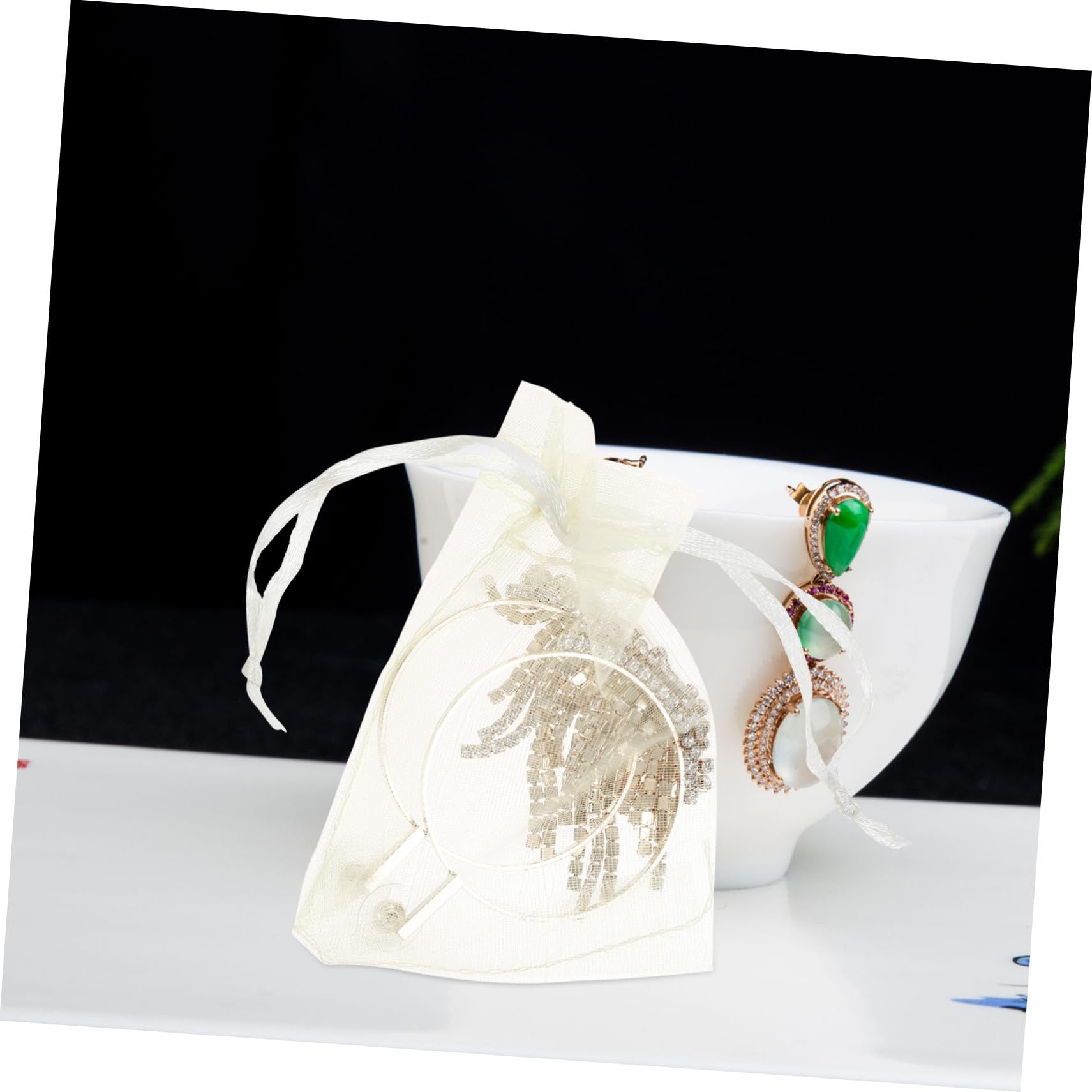 minkissy 400 Pz Sacchetto in Organza Borse Per Gioielli in Rete Con Coulisse Sacchetti Di Organza Sacchetti Di Caramelle Trasparenti Bustina Di Profumo Coulisse Per Borse in