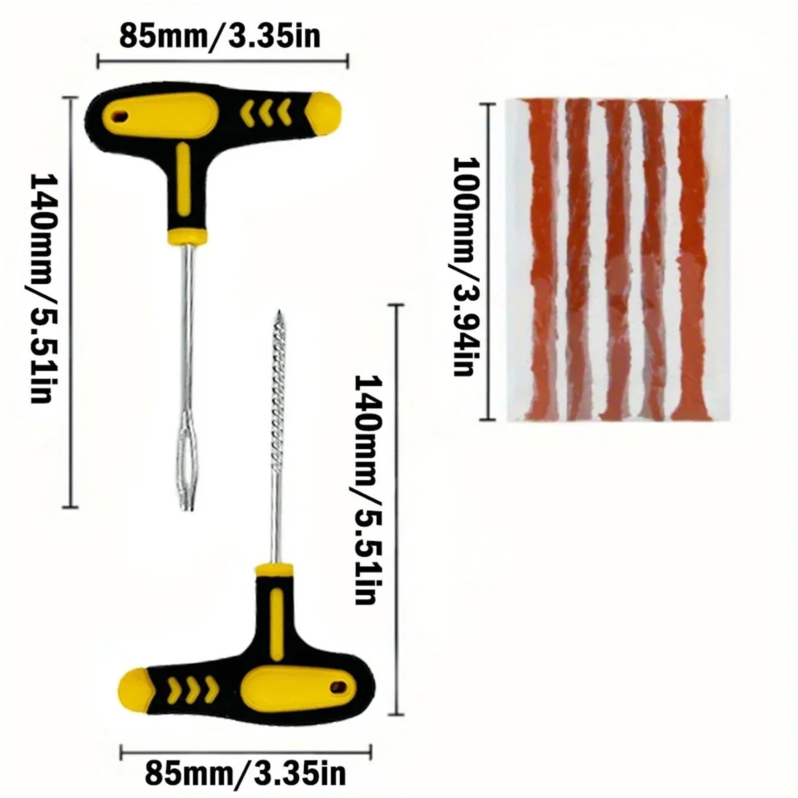 Kit di Riparazione Pneumatici per Moto, Strumenti per forature, Strumenti per forature di Emergenza, Strisce per Pneumatici per Auto, Colla per Rimuovere la Colla (Caso b)
