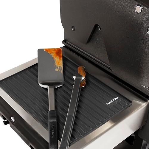 Miniatura 6 de Broil King, 60007, Estera de estante lateral de silicona con diseño magnético Regal Pellet Negro