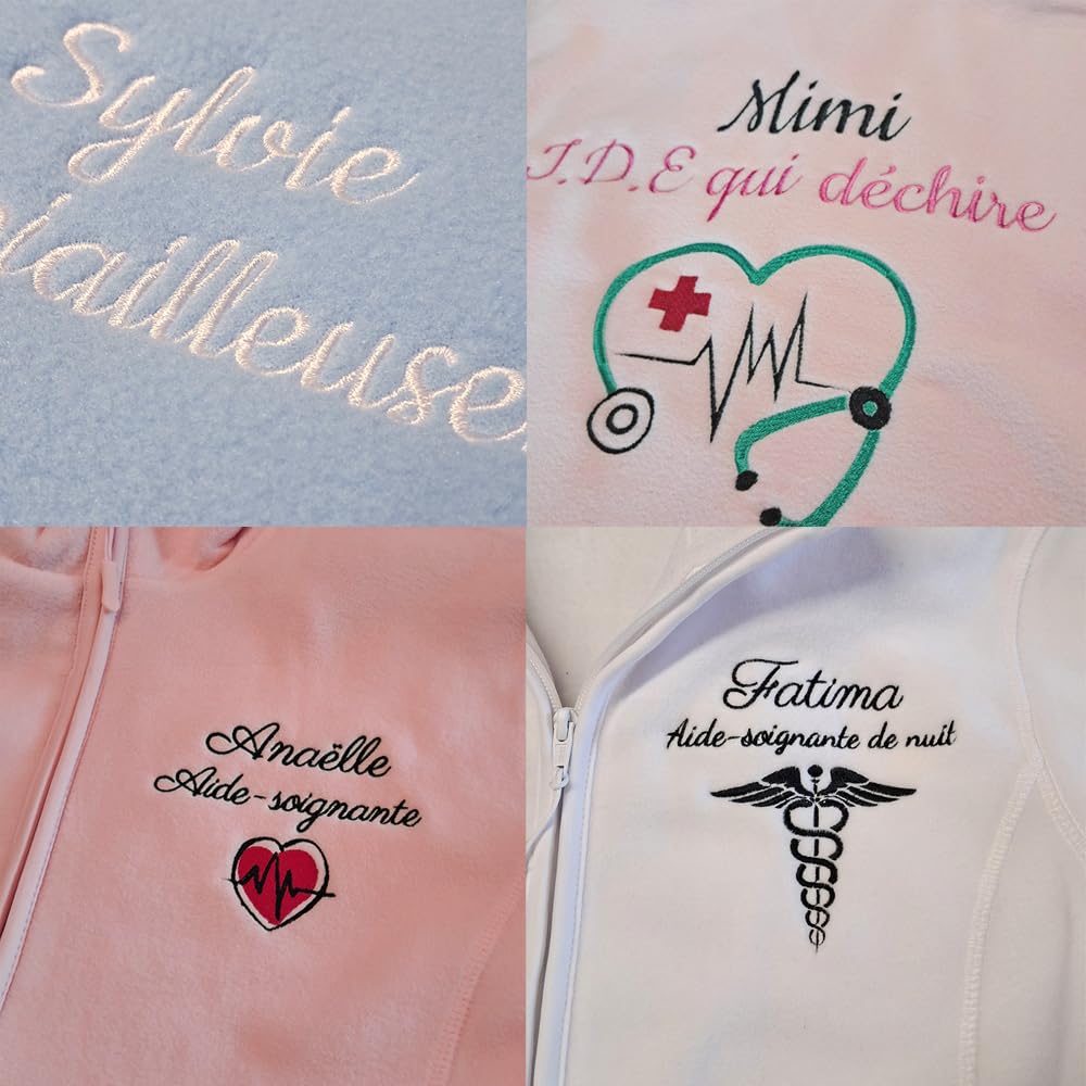 Veste polaire personnalisée pour femme ou homme, infirmière, sage femme, docteur, auxiliaire puéricultrice, travail médical, taille du S au 4XL