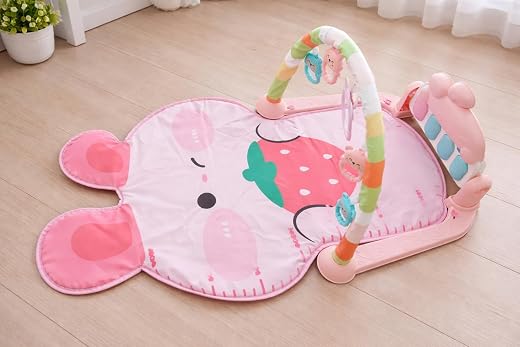 Premium Baby Activity Gym Play Mat with Musical Kick Piano &amp; Hanging Rattles | Foldable Tummy Time Fitness Playmat for Inf...